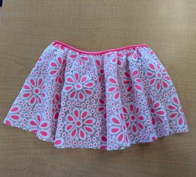 DAISY PULL ON SKIRT-CHILD - WHT/PNK - SC
