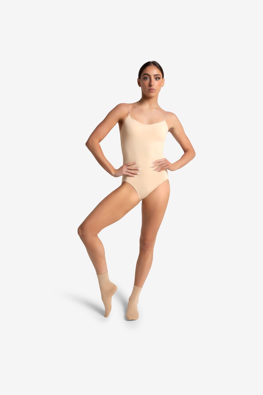 CAMISOLE LEOTARD W/BRATEK-ADULT-, Color: NUD-, Size: XS