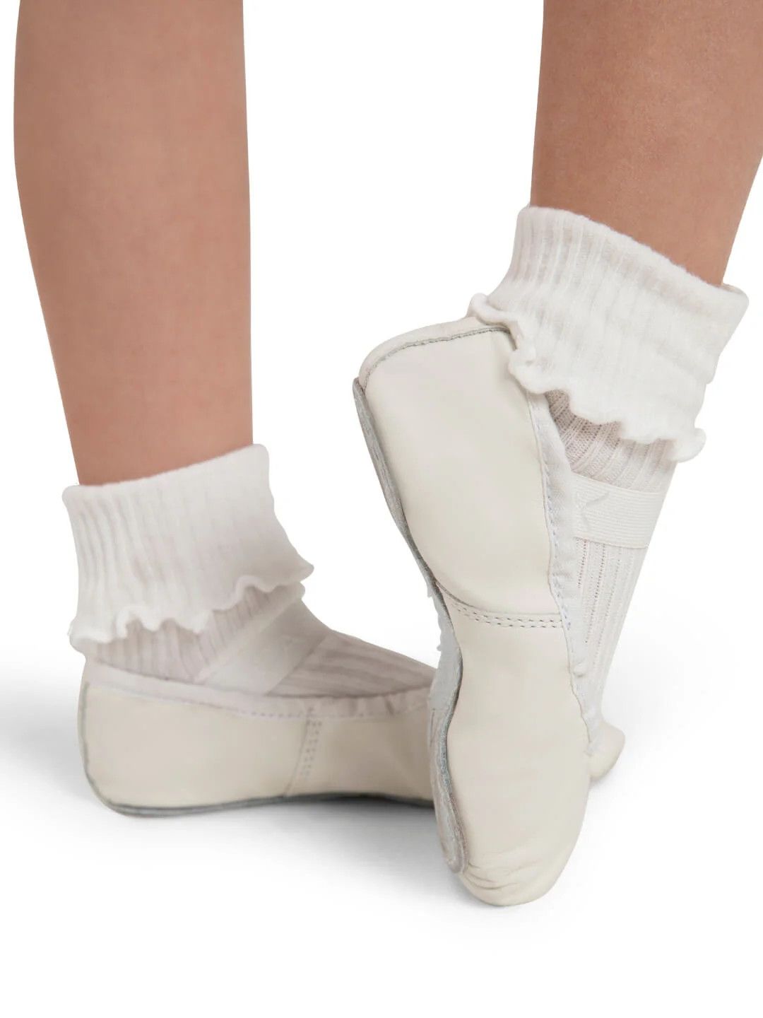 DAISY FULL SOLE LEATHER BALLET SHOES-CHILD-, Size: 2.5, Color: WHT -, Width: N