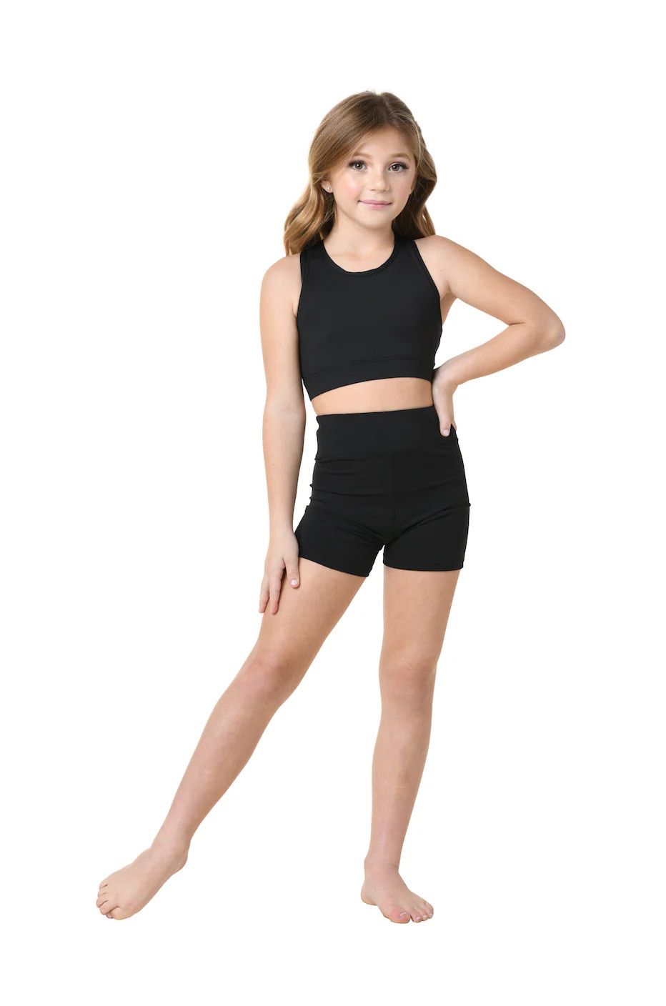 LEE HI-WAIST BOOTY SHORT-CHILD-, Color: BLK -, Size: 4/6