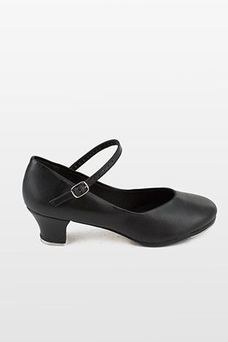 TARA-1.5" HEEL TAP SHOE-ADULT-, Color: BLK -, Size: 5.5, Width: M