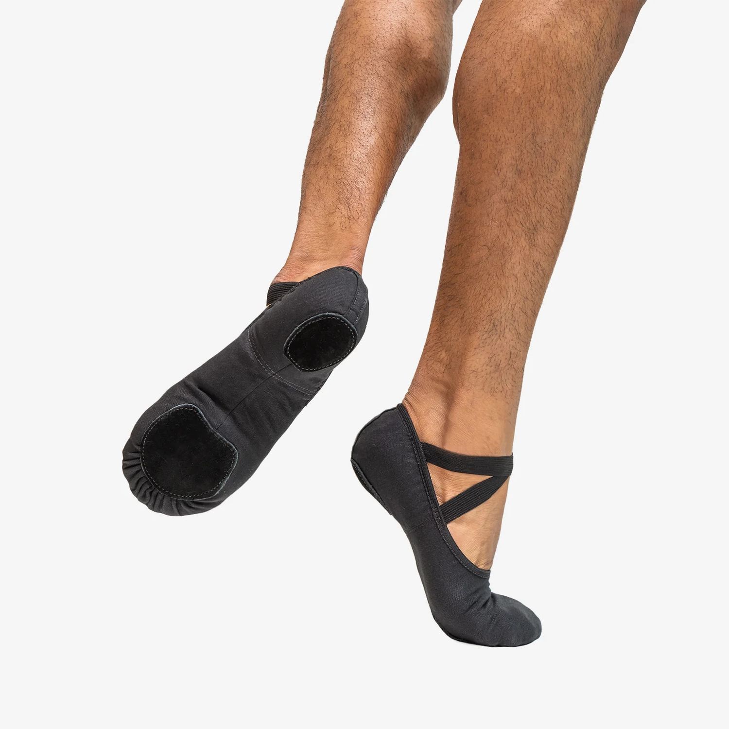 BALI STRETCH CANVAS SPLIT SOLE BALLET SHOE-EXT SIZES-, Color: BLK -, Size: 12, Width: D