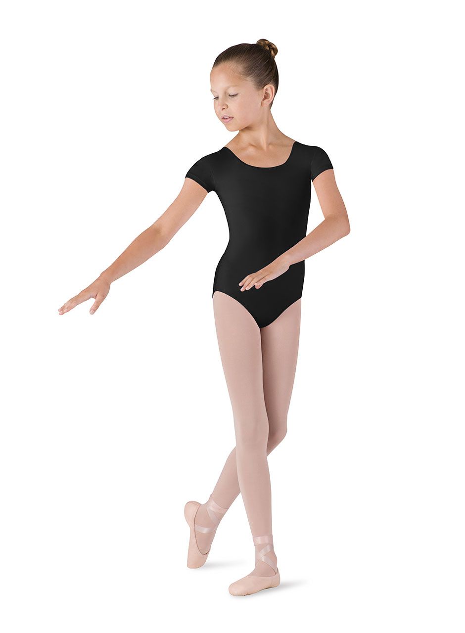 BLOCH CAP SLEEVE LEOTARD-CHILD-, Color: BLK-, Size: 2/4