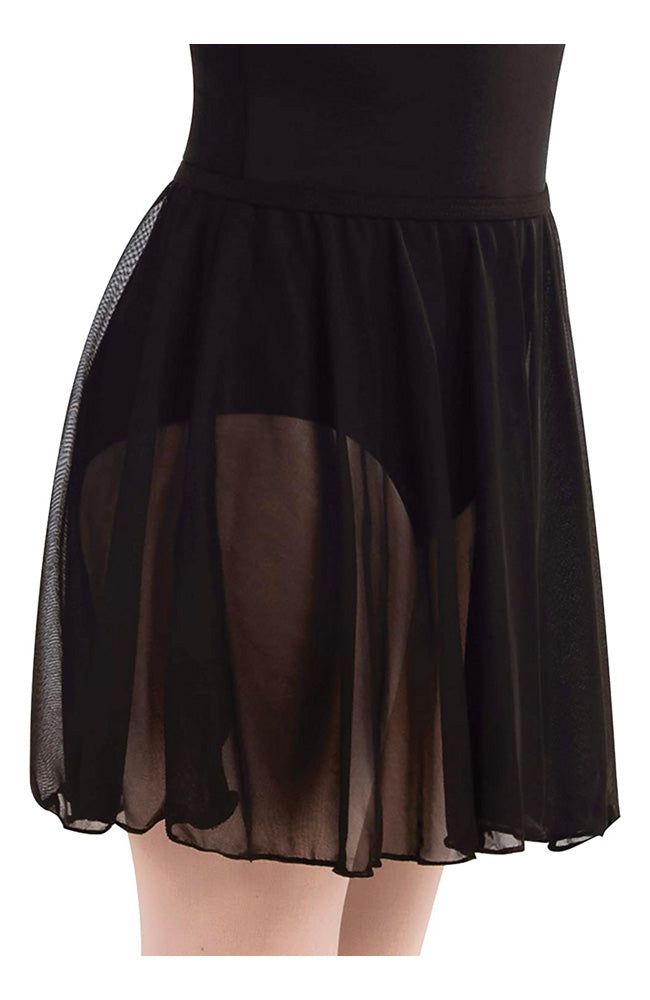 CHIFFON PULL-ON BALLET SKIRT-CHILD-, Color: BLK-, Size: T/S