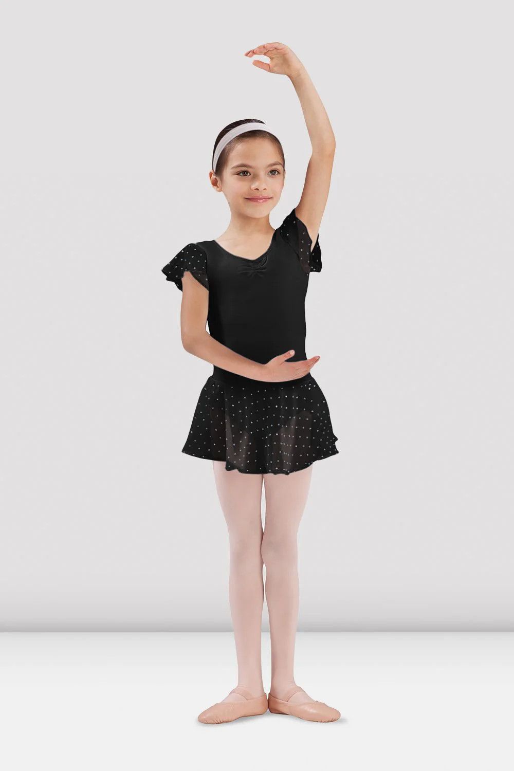 OLESIA GEORGETTE SEQUIN SKIRT-CHILD-, Color: BLK -, Size: 4/6