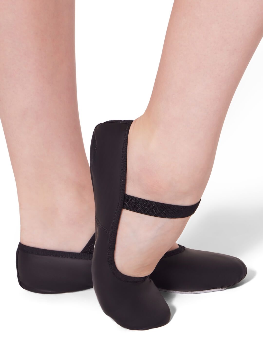 DAISY FULL SOLE LEATHER BALLET SHOE-ADULT-, Color: BLK -, Size: 4.5, Width: M