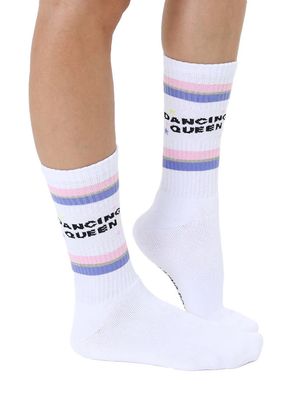 DANCING QUEEN CREW SOCKS - WHT
