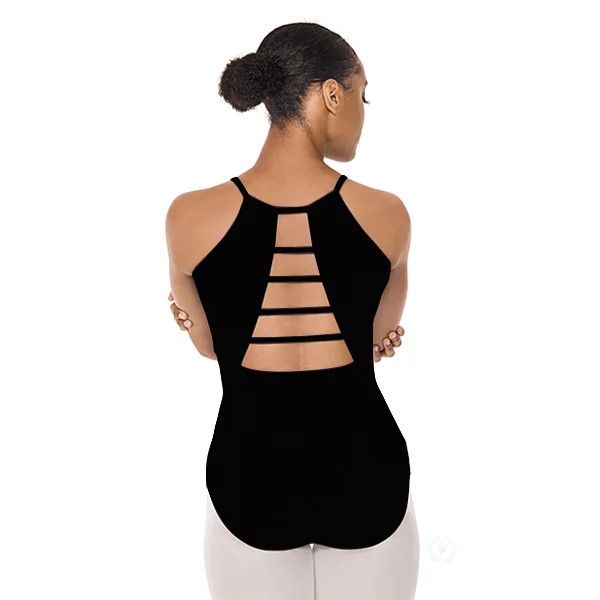 MICROFIBER LADDER BACK LEOTARD-ADULT-, Color: BLK -, Size: SA