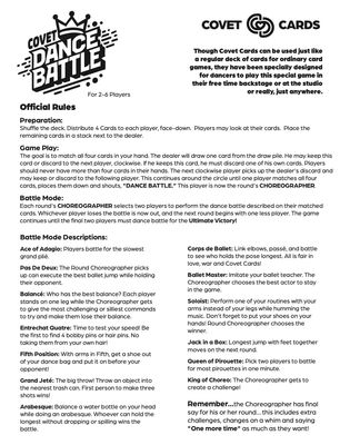 COVET DANCE BATTLE CARDS