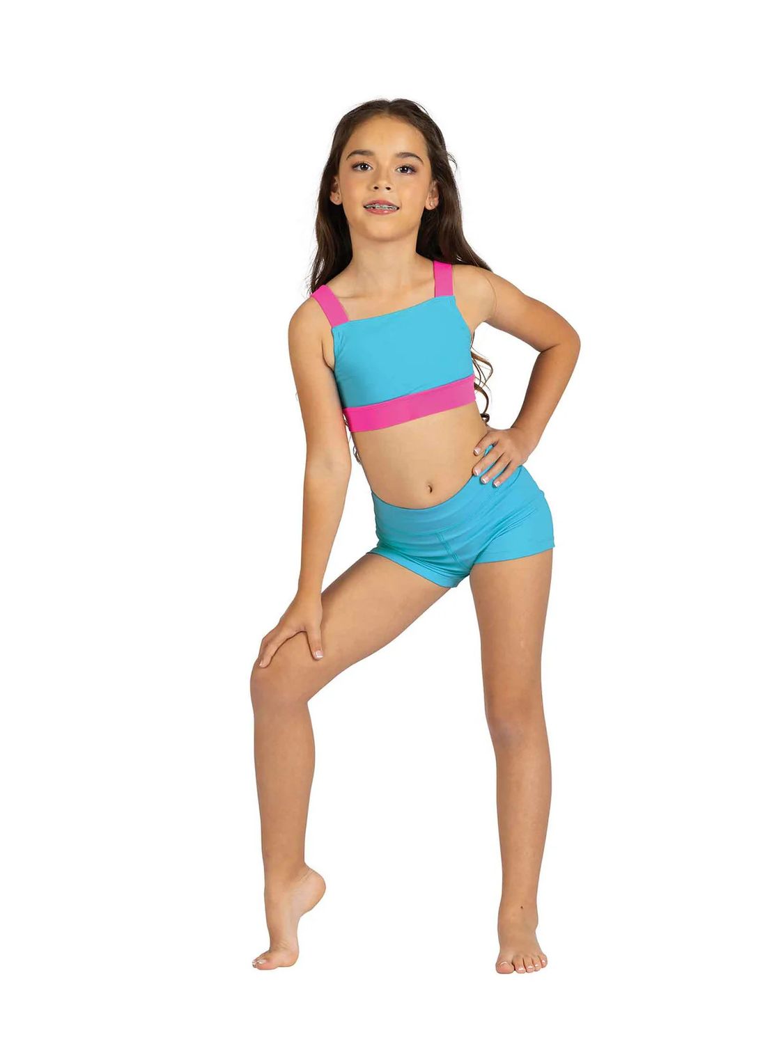 DAKOTA CRISS CROSS STRAP TOP-CHILD-, Color: BLU/NPNK -, Size: 4/6