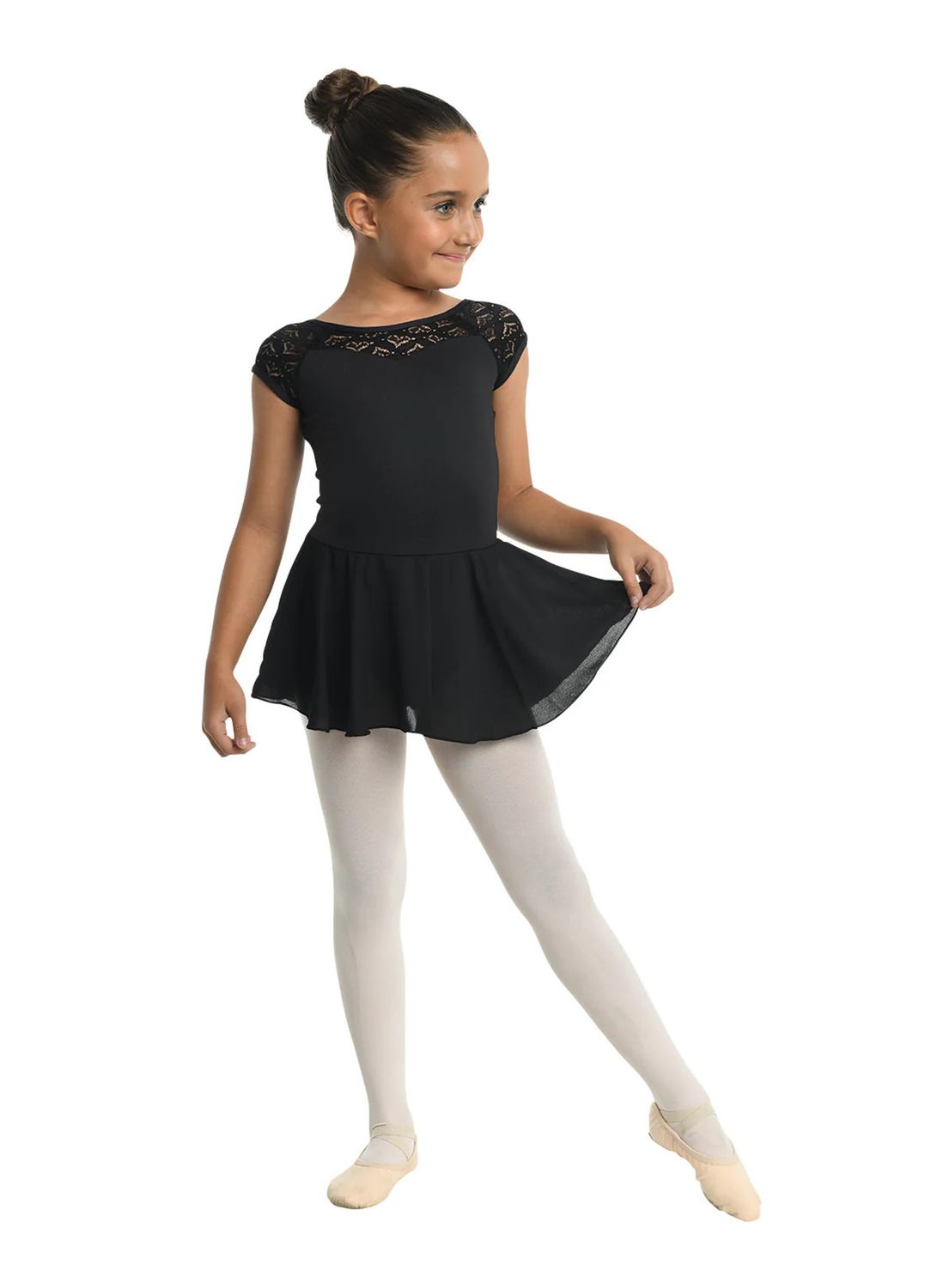 SALE NICOLE HEART LACE CAP SLEEVE DRESS-CHILD-, Color: BLK -, Size: 2/4