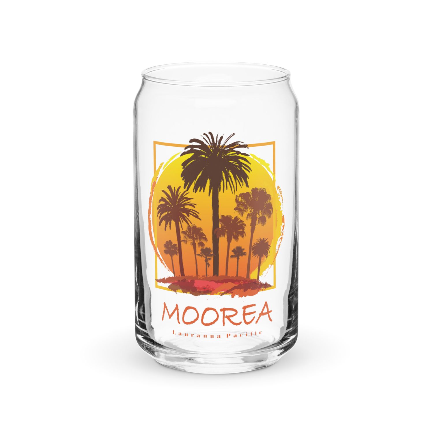 Moorea Sunset Palms Can-Shaped Glass