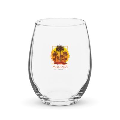 Moorea Sunset Palms Stemless Wine Glass