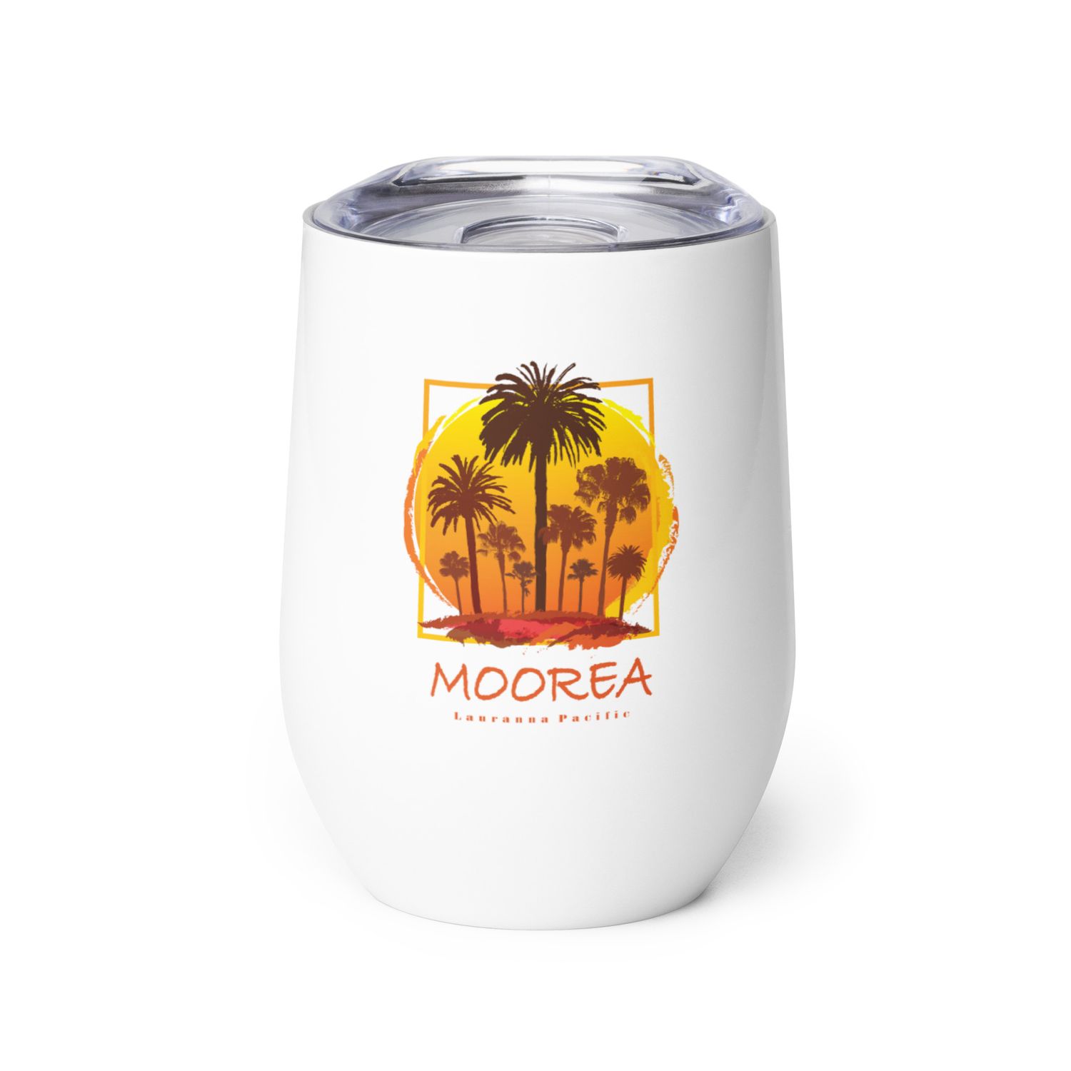 Moorea Sunset Palms Wine Tumbler