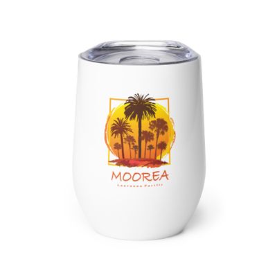 Moorea Sunset Palms Wine Tumbler