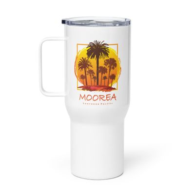 Moorea Sunset Palms Travel Mug with a Handle