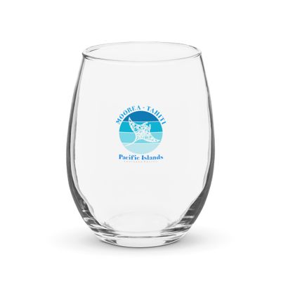 Manta Ray Moorea Tahiti Ocean Stemless Wine Glass