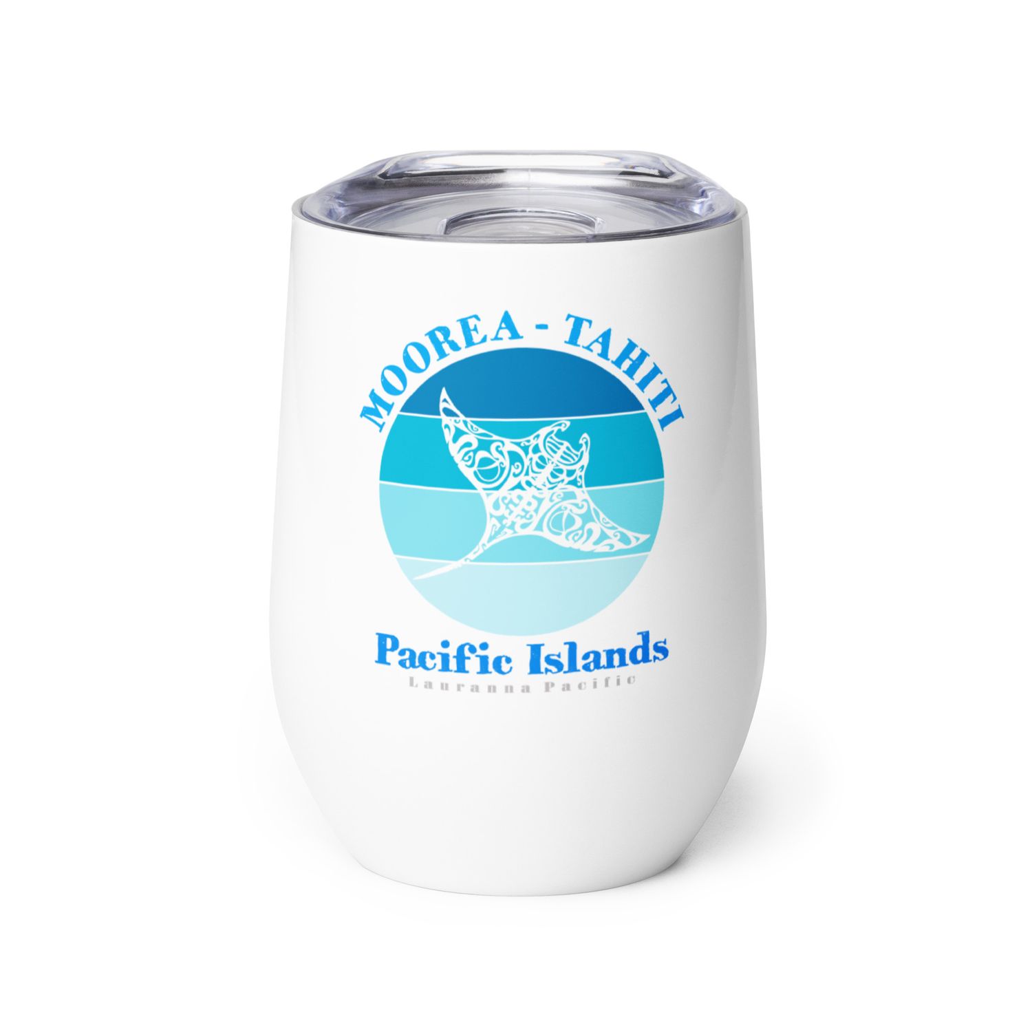Manta Ray Moorea Tahiti Ocean Wine Tumbler