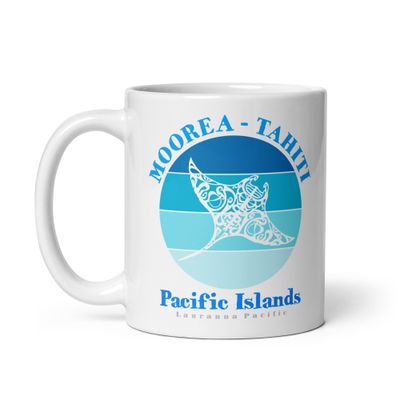 Manta Ray Moorea Tahiti Ocean White Coffee Mug