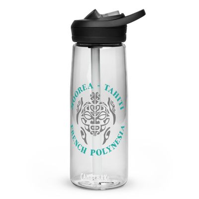 Moorea Tahiti Sea Turtle, French Polynesia Sports Water Bottle