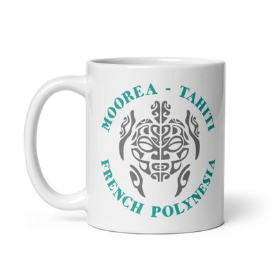 Moorea Tahiti Sea Turtle, French Polynesia White Coffee Mug