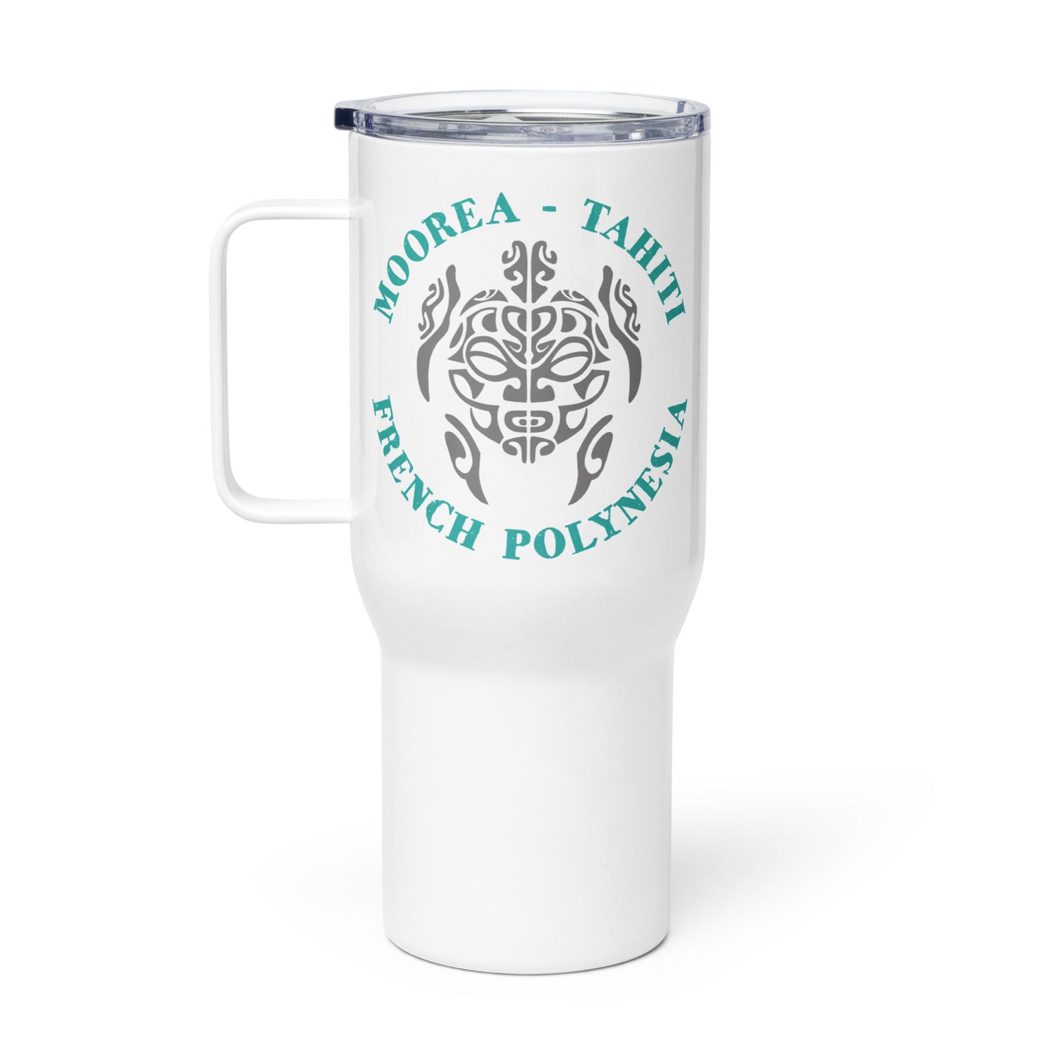 Moorea Tahiti Sea Turtle, French Polynesia Travel Mug With A Handle