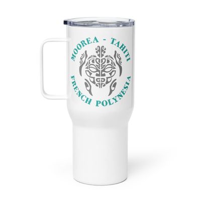 Moorea Tahiti Sea Turtle, French Polynesia Travel Mug With A Handle