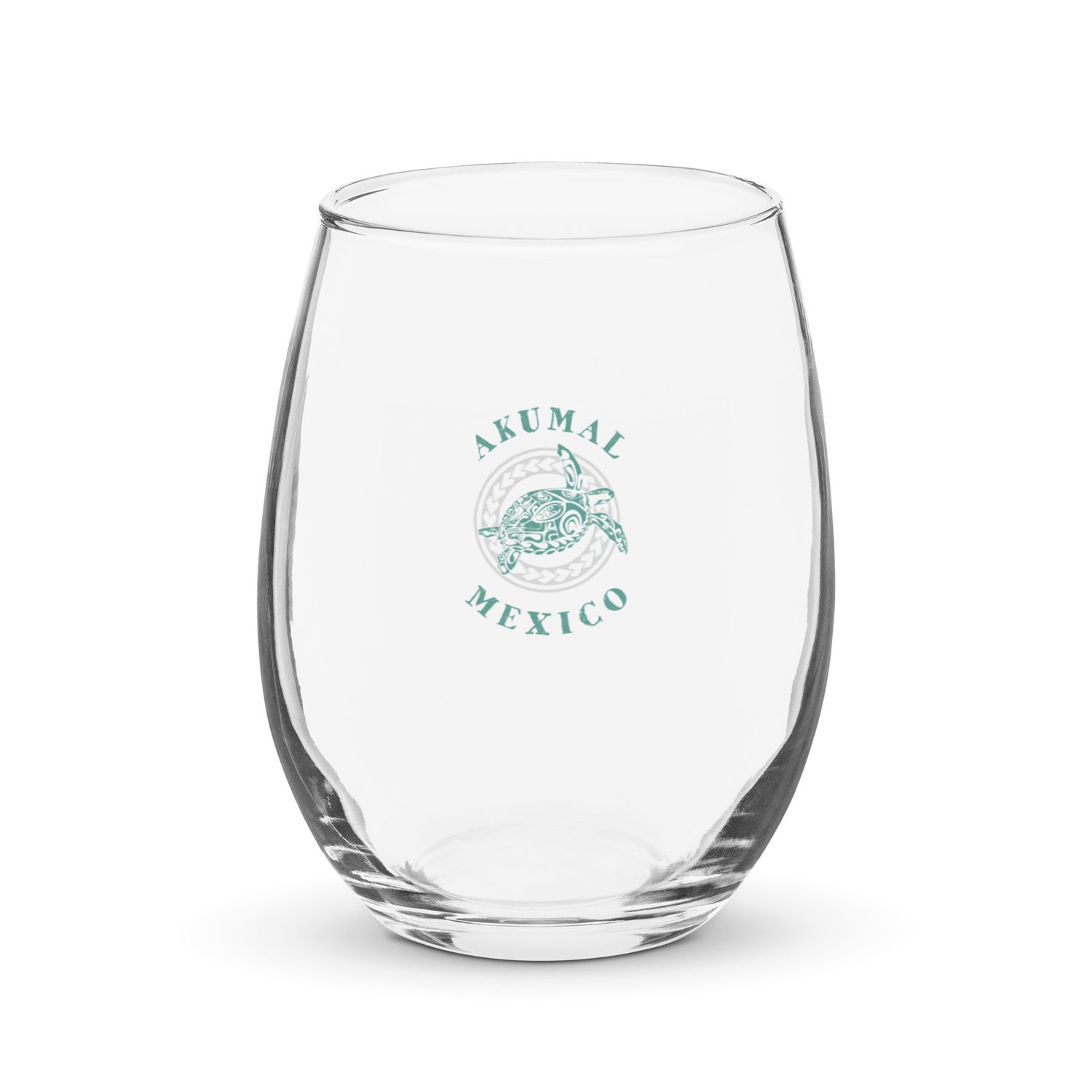 Akumal Mexico Tribal Tattoo Sea Turtle Stemless Wine Glass
