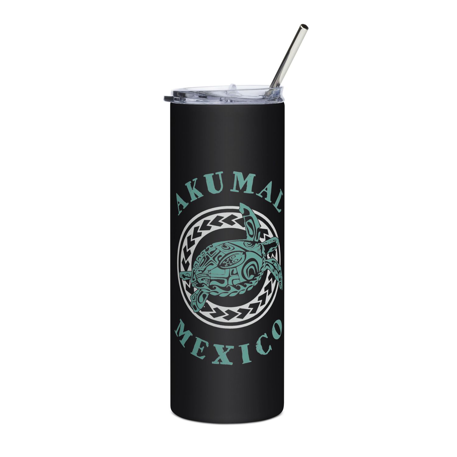 Akumal Mexico Tribal Tattoo Sea Turtle Stainless Steel Tumbler