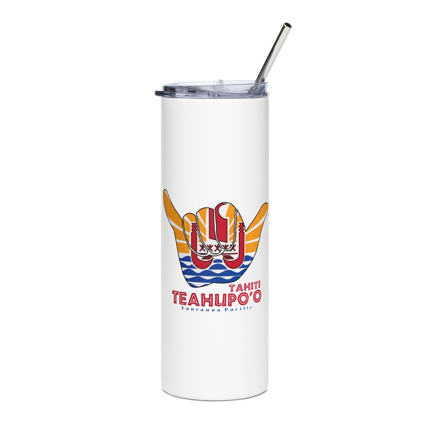 Teahupoo Shaka Hang Loose Tahiti Flag Stainless Steel Tumbler