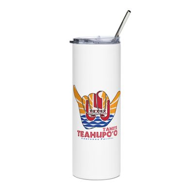 Teahupoo Shaka Hang Loose Tahiti Flag Stainless Steel Tumbler