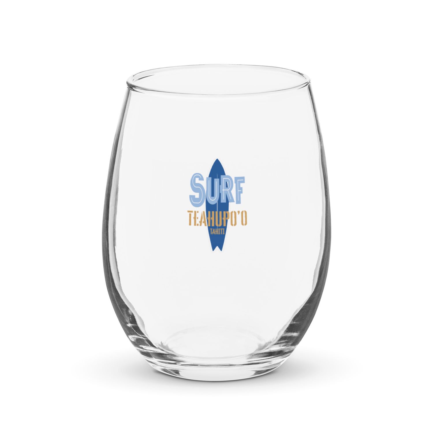 Surf Teahupo&#39;o, Surfing Teahupo&#39;o in Tahiti, Surfboard Stemless Wine Glass