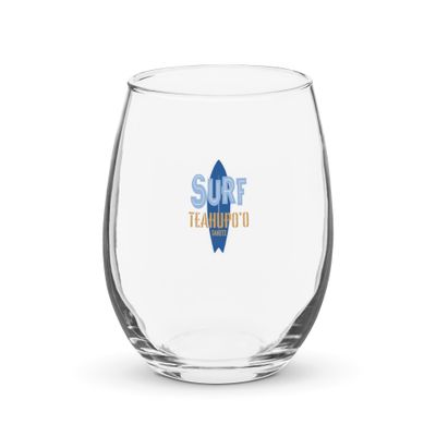 Surf Teahupo&#39;o, Surfing Teahupo&#39;o in Tahiti, Surfboard Stemless Wine Glass