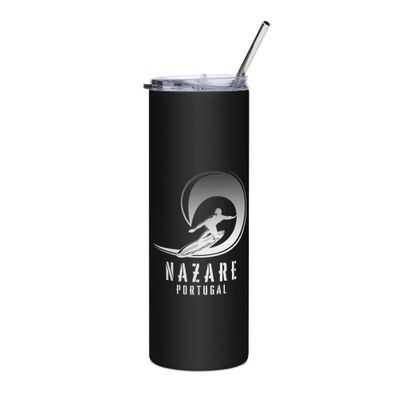Surf Nazare, Surfing Nazare in Portugal, Pipe Surfer Stainless Steel Tumbler