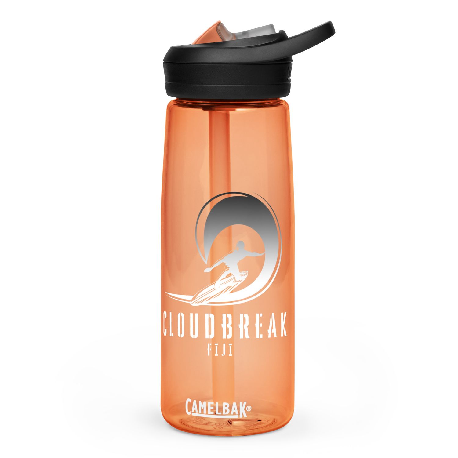Surf Cloudbreak, Surfing Cloudbreak in Fiji, Pipe Surfer Sports Water Bottle