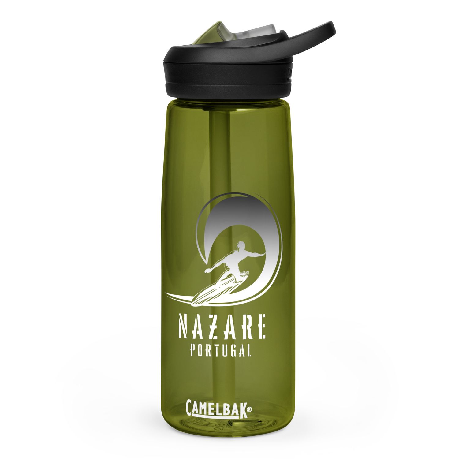 Surf Nazare, Surfing Nazare in Portugal, Pipe Surfer Sports Water bottle
