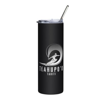 Surf Teahupo&#39;o, Surfing Teahupo&#39;o in Tahiti, Pipe Surfer Stainless Steel Tumbler