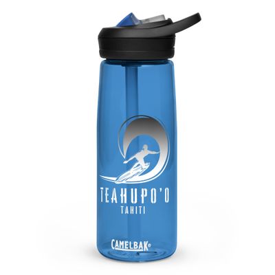 Surf Teahupo&#39;o, Surfing Teahupo&#39;o in Tahiti, Pipe Surfer Sports Water Bottle