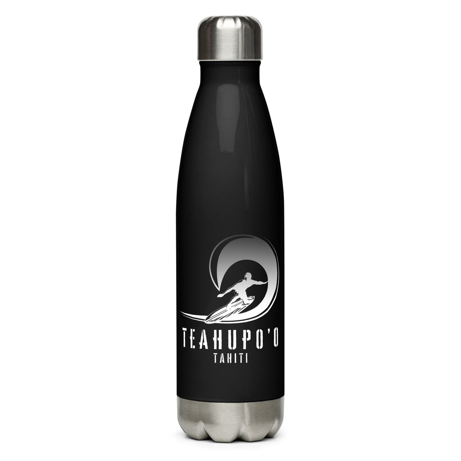 Surf Teahupo&#39;o, Surfing Teahupo&#39;o in Tahiti, Pipe Surfer Stainless Steel Water Bottle