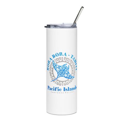 Bora Bora Tahiti Manta Ray Tribal Tattoo Stainless Steel Tumbler
