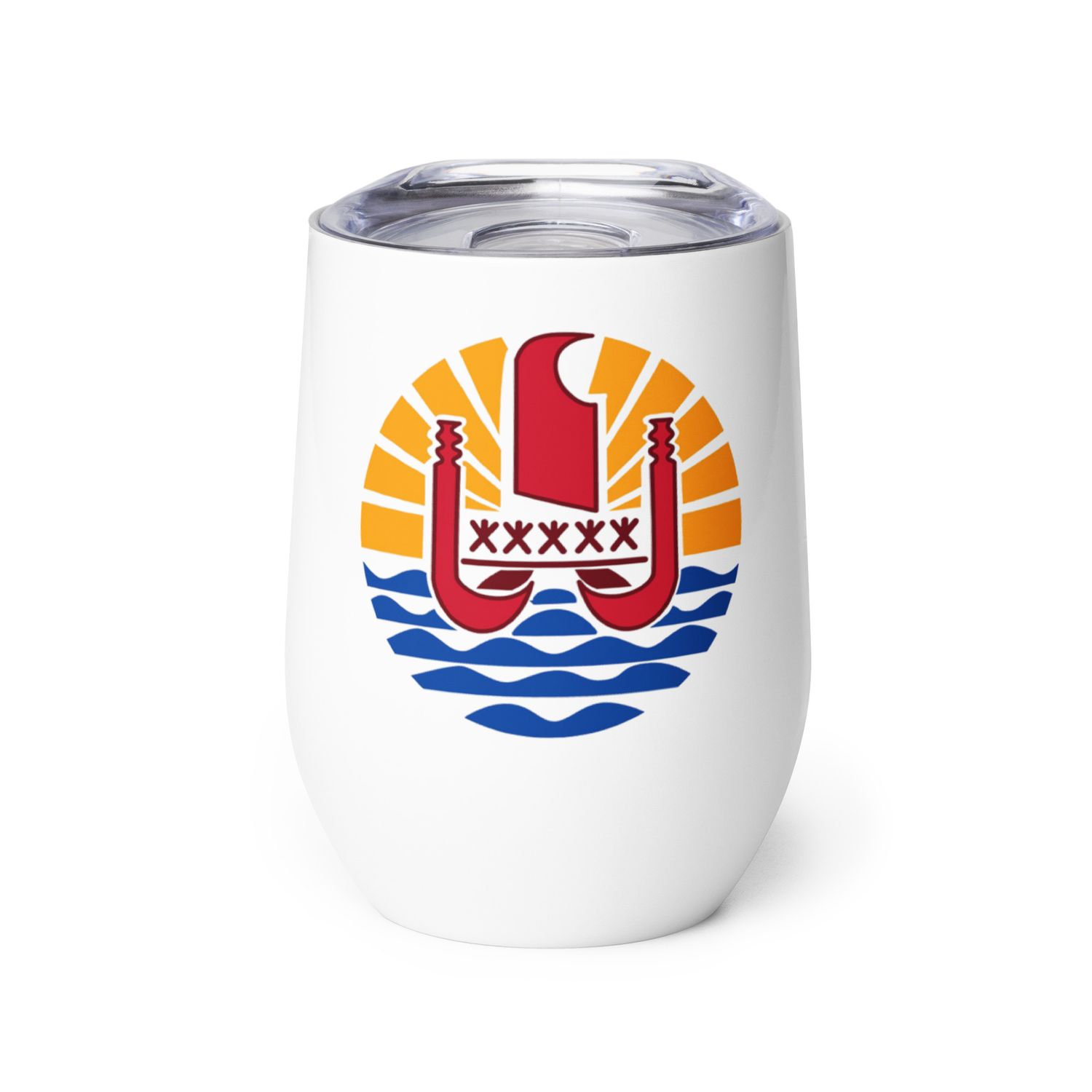 French Polynesia Coat of Arms, Tahiti Emblem Wine Tumbler