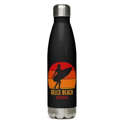 Surfing Bells Beach Australia, Australian Surfer Girl Stainless Steel Water Bottle