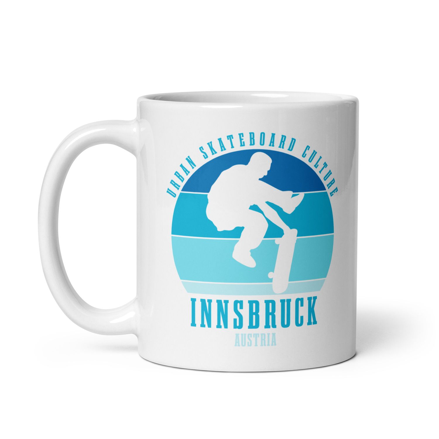 Innsbruck Austria Skateboard Culture Urban Skateboarding White Coffee Mug