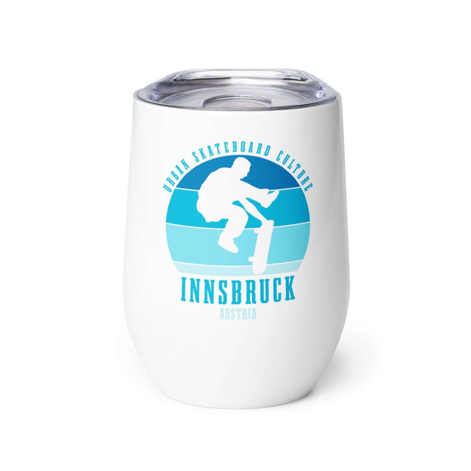 Innsbruck Austria Skateboard Culture Urban Skateboarding Wine Tumbler