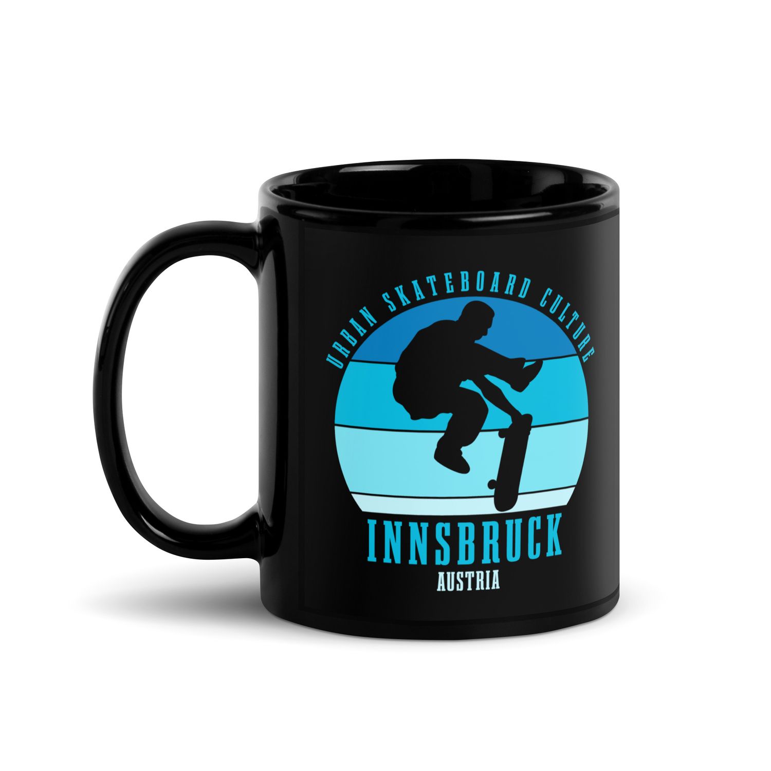 Innsbruck Austria Skateboard Culture Urban Skateboarding Black Coffee Mug