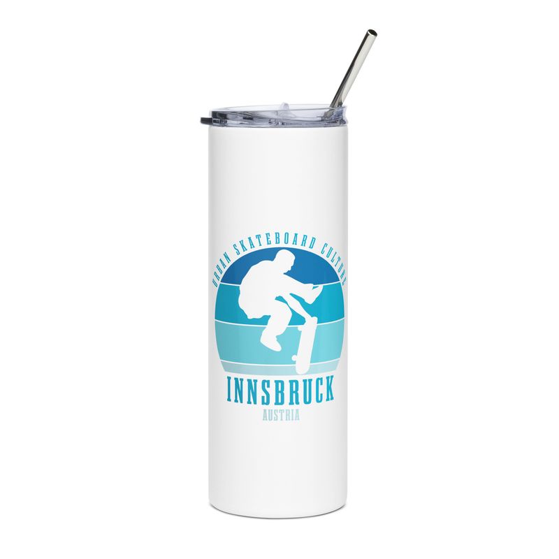 Innsbruck Austria Skateboard Culture Urban Skateboarding Stainless Steel Tumbler