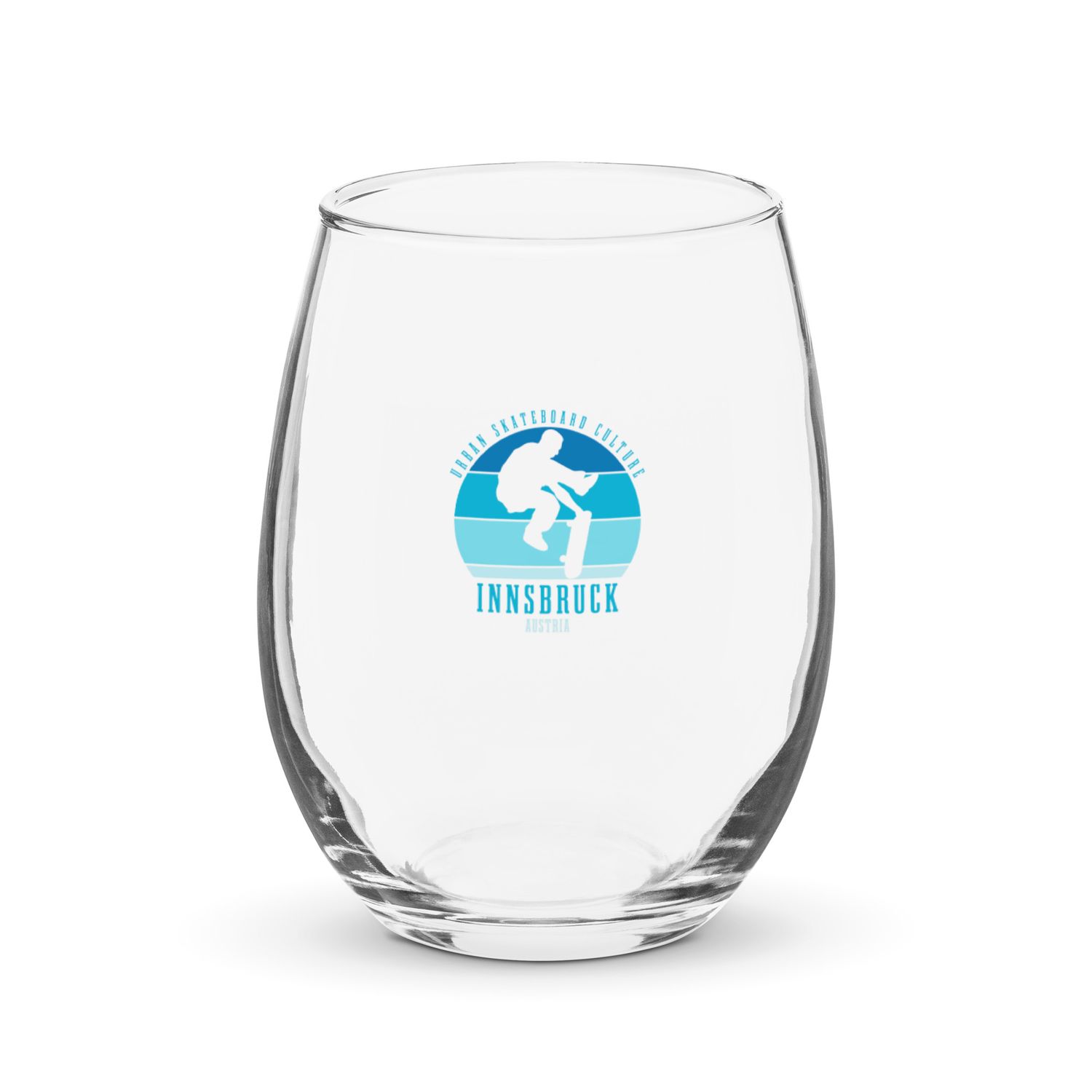 Innsbruck Austria Skateboard Culture Urban Skateboarding Stemless Wine Glass