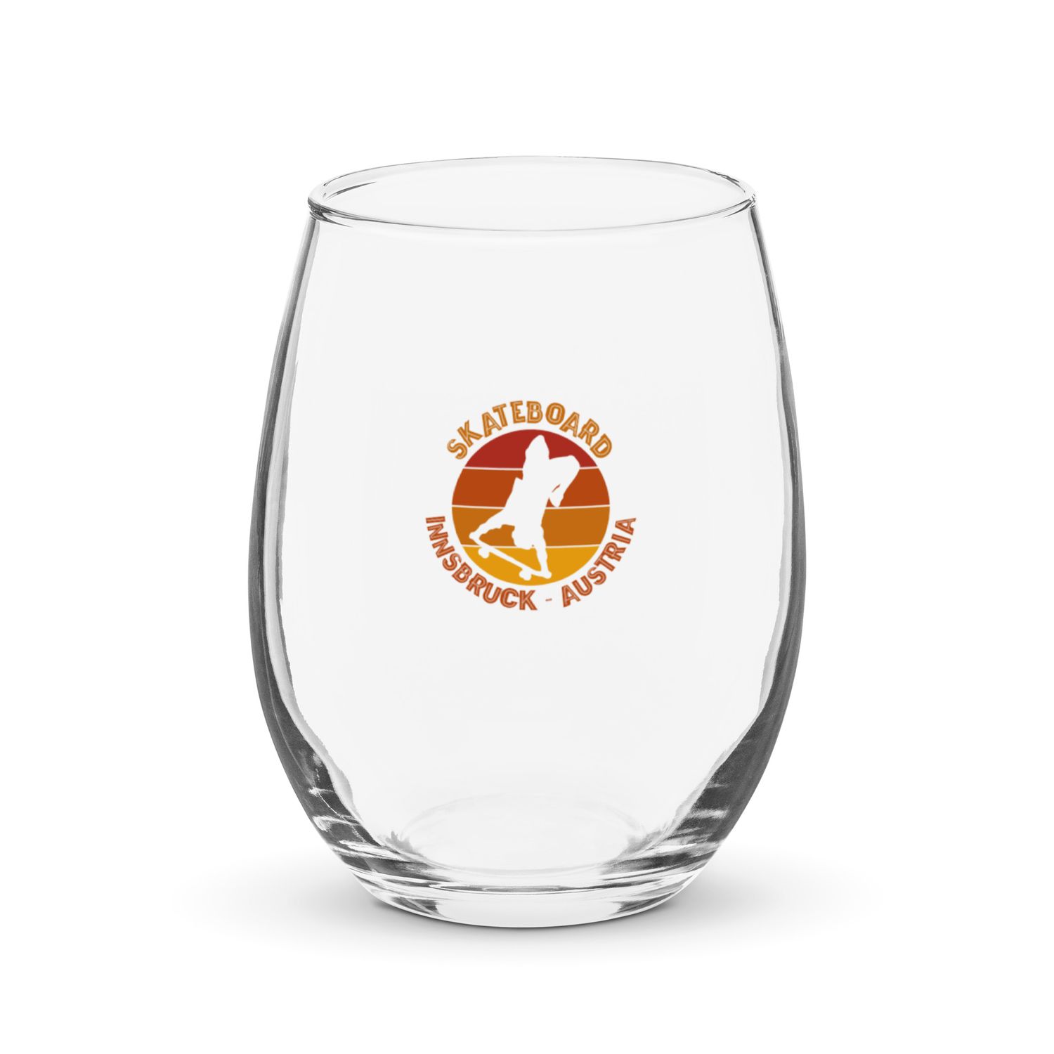 Innsbruck Austria Skateboarder Urban Skateboarding Stemless Wine Glass