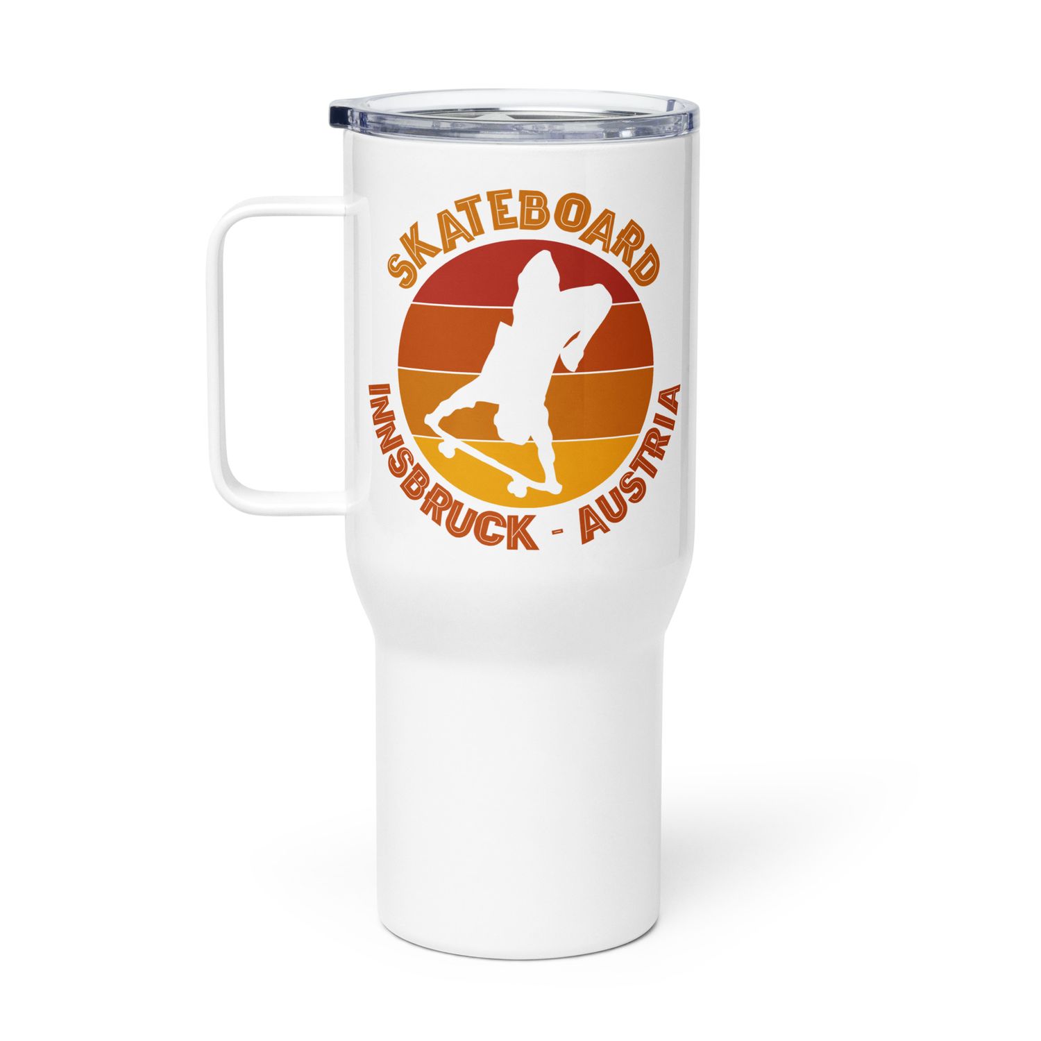 Innsbruck Austria Skateboarder Urban Skateboarding Travel Mug with a Handle