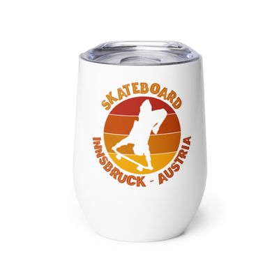 Innsbruck Austria Skateboarder Urban Skateboarding Wine Tumbler